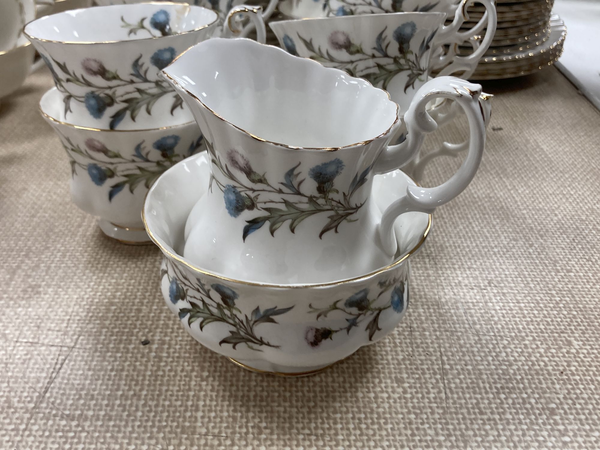 A Royal Doulton Fairfax part dinner service and a Royal Albert Brigadoon tea service